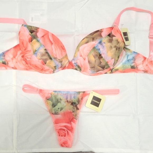 CHNGE Floral Print Bra and Panty Set - Pink - Picture 1 of 6
